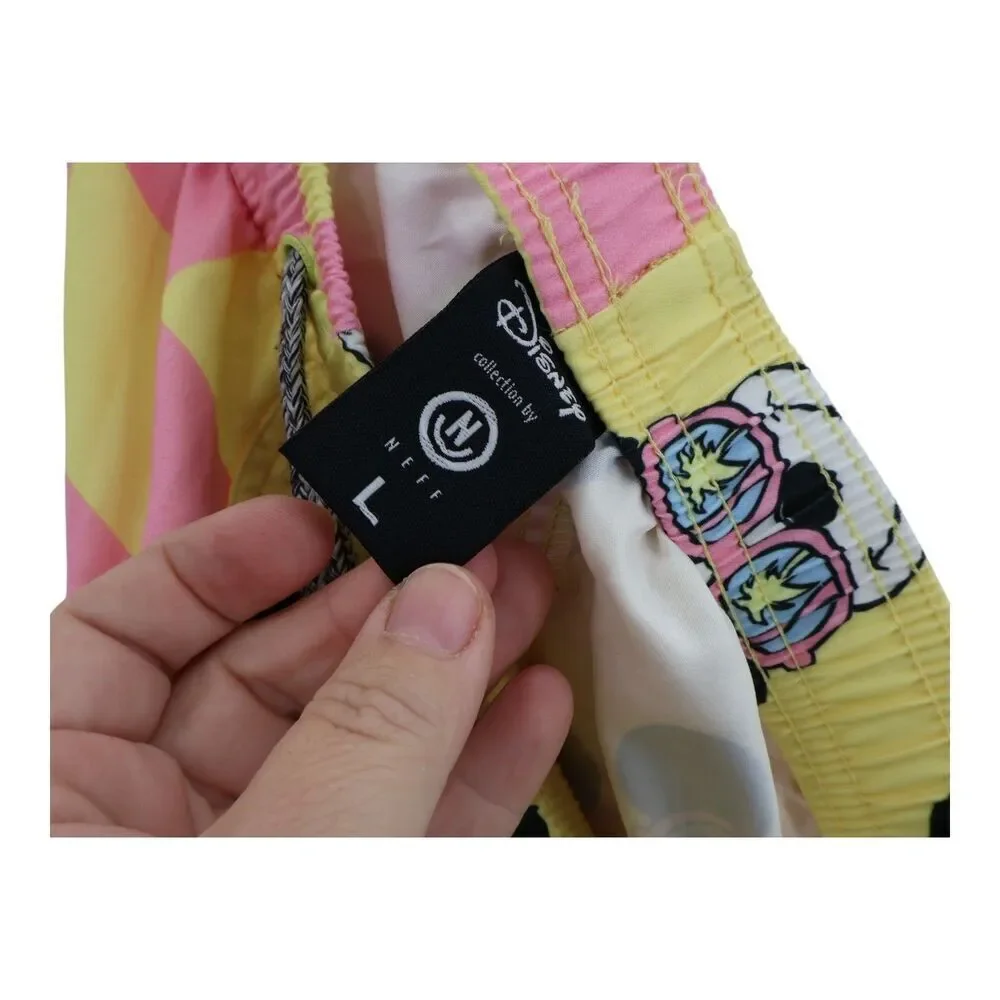 Neff x Disney Mickey Mouse Checkered Swim Trunks Shorts Men's Large